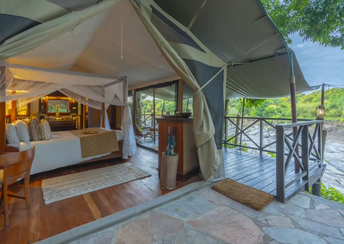 Luxury safari tent in East Africa
